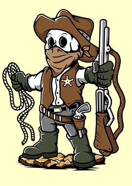 cowboy skull hand drawn