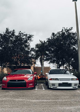 red and white nissan