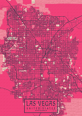 Las Vegas City Map Blossom