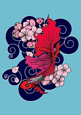 drawn betta fish