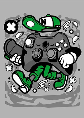 gamer skater cartoon