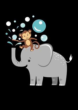 Bubbles Elephant Monkey