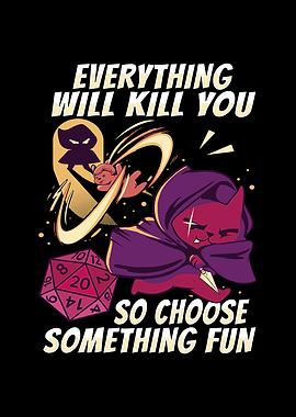 D20 Cat Design RPG Gamer
