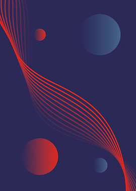 Abstract Art Red Blue 2