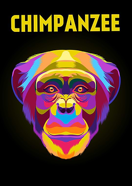 Chimpanzee Popart style