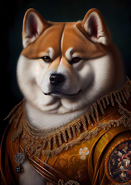 Akita Dog Portrait