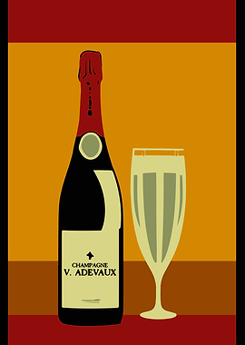 Retro Champagne Poster