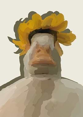 duck with sunflower