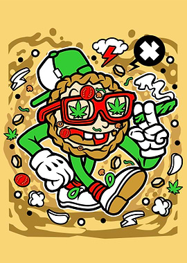 pizza weed cartoon