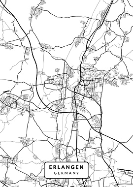 Erlangen Map City White