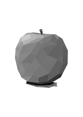 Apple Lowpoly Grayscale