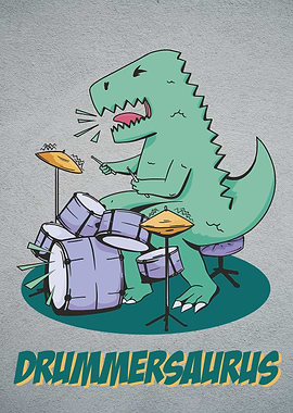 DRUMMERSAURUS FUNNY DRUMS