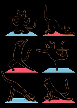 cat yoga pose cute instruc