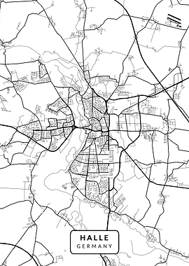 Halle Back White Map