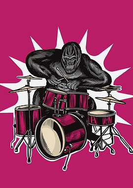 DRUMMER RETRO GORILLA