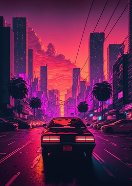 Futuristic Synthwave Car