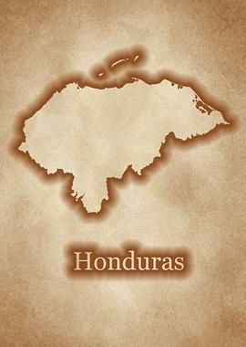 Honduras glow vintage map