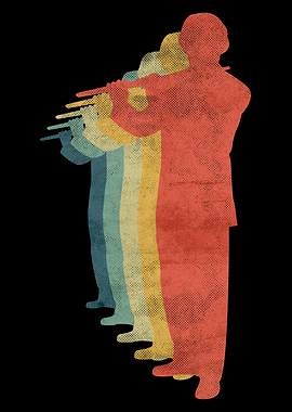 Flute Playing Man Retro