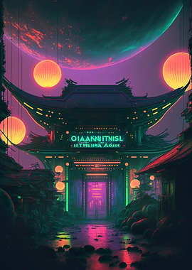 Cyberpunk Temple