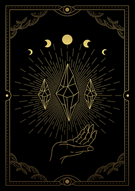 Tarot three crystal stones