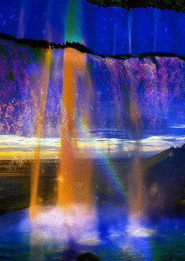 Colorful Vibrant Waterfall