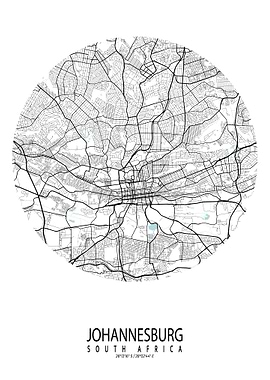 Johannesburg Map Circle