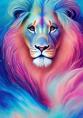 Colorful Lion Animal
