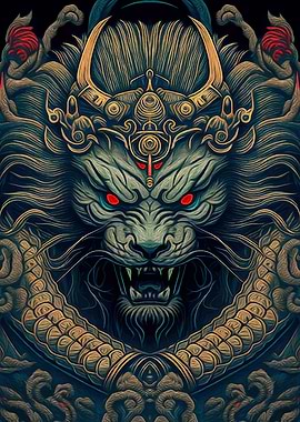 Lion Demon in Japanese art