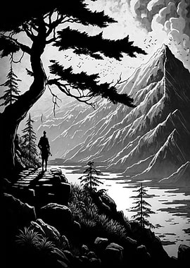 Mountain In A Forest