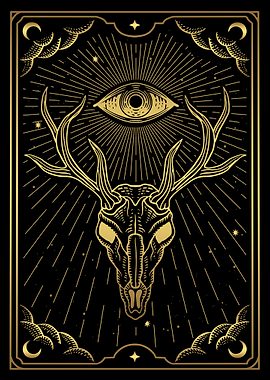 Tarot mystical deer skull