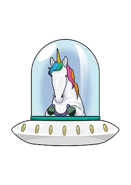 Unicorn UFO Space