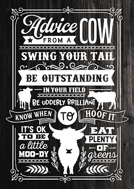 Farmhouse Rules Cow