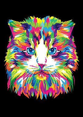 Colorful Abstract Cat