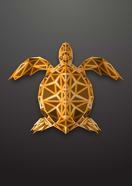Turtle Engraved Lowpoly