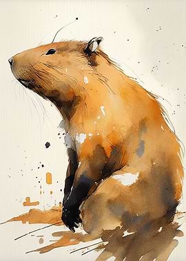 Capybara Watercolor