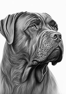 Cane Corso Dog Drawn