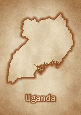 Uganda map glow vintage