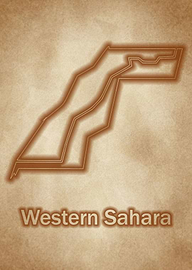 Western Sahara map glow
