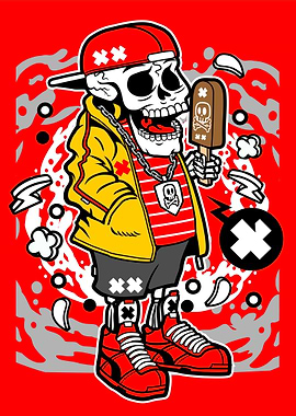 skull ice cream cartoon