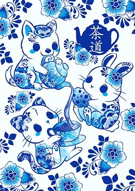 animals tea ceremony