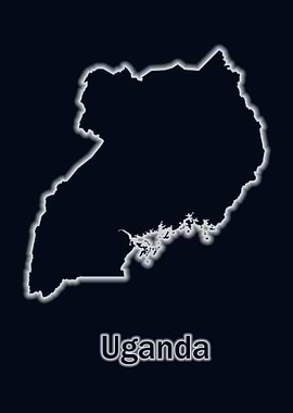 Uganda map glow