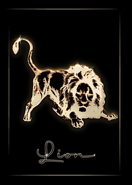 Glowing blackprint Lion