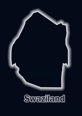 Swaziland map glow