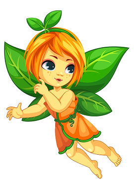 Orange fairy flying