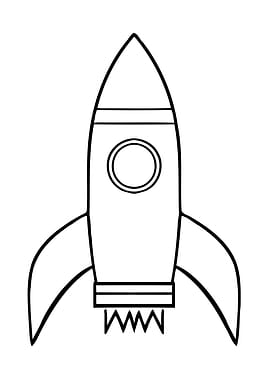 Rocket shape line art 1960