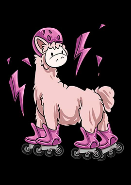 Lama Rollerblading