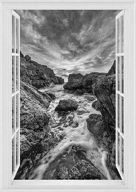 Open window view landscape