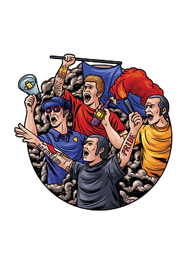 Football fans celebrating