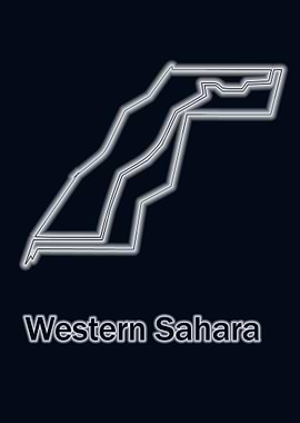 Western Sahara map glow