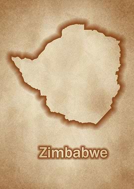 Zimbabwe vintage map glow